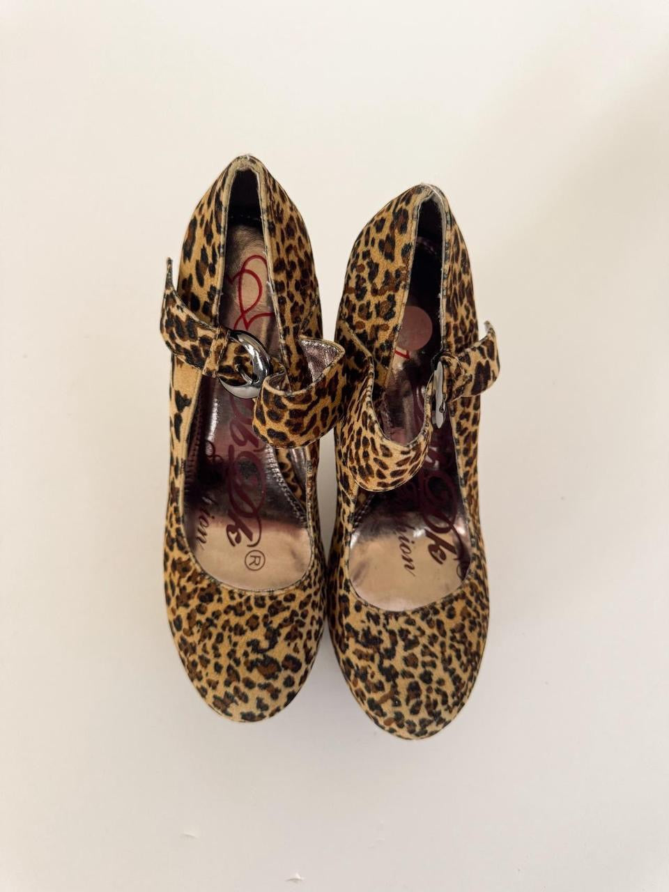 vintage cheetah chrome wedges
