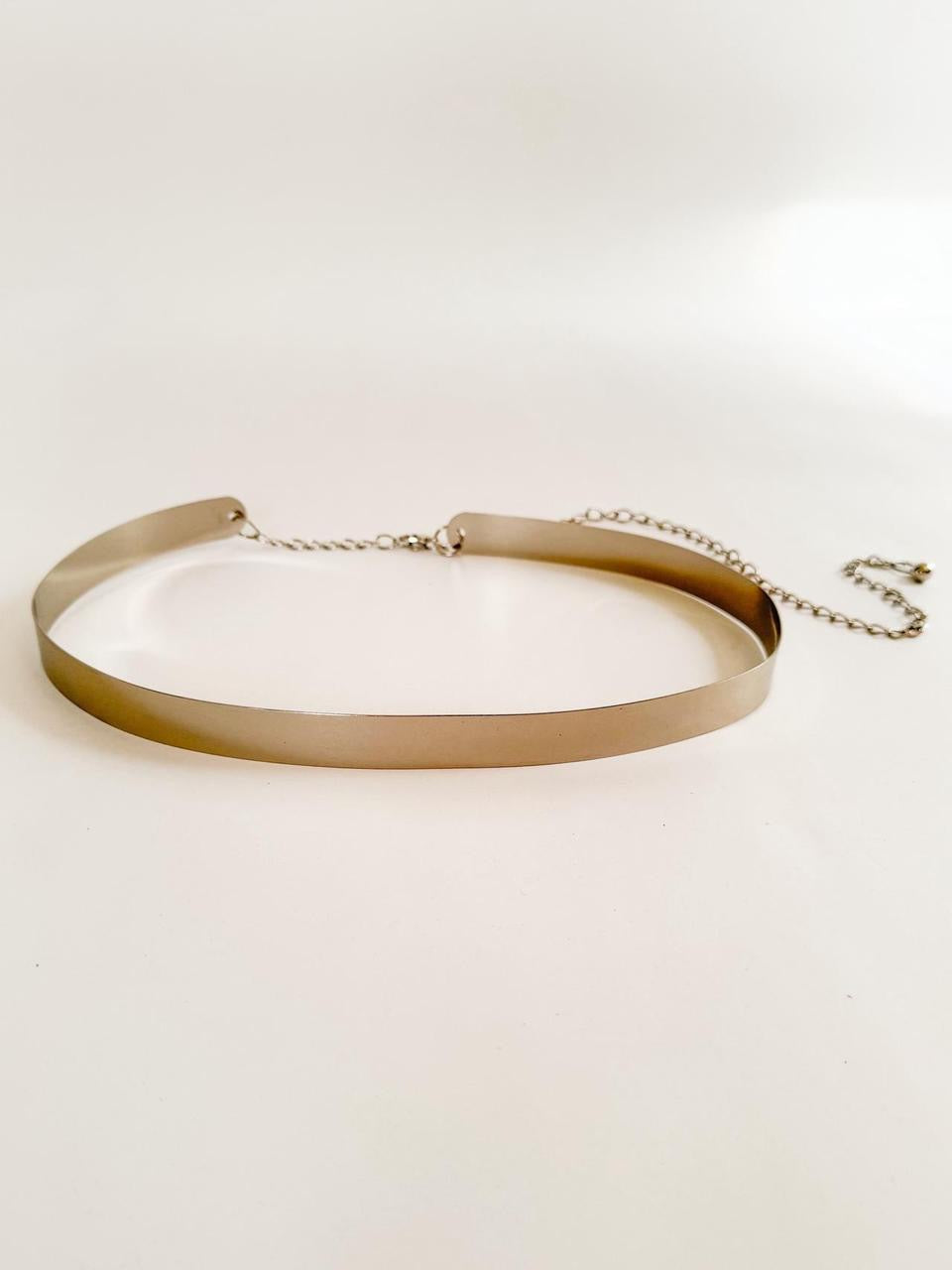 vintage silver metal chain belt