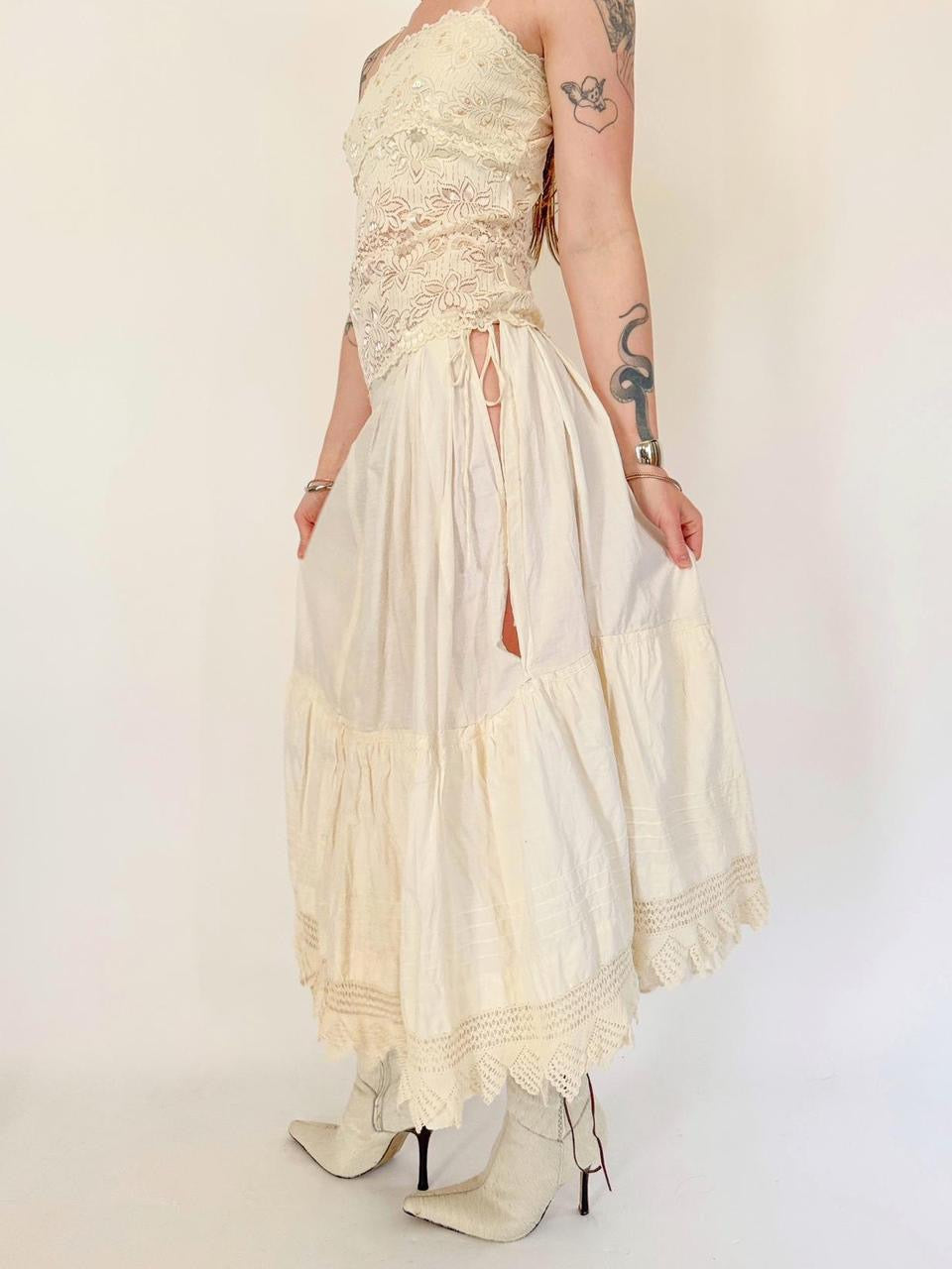 vintage boho maxi skirt