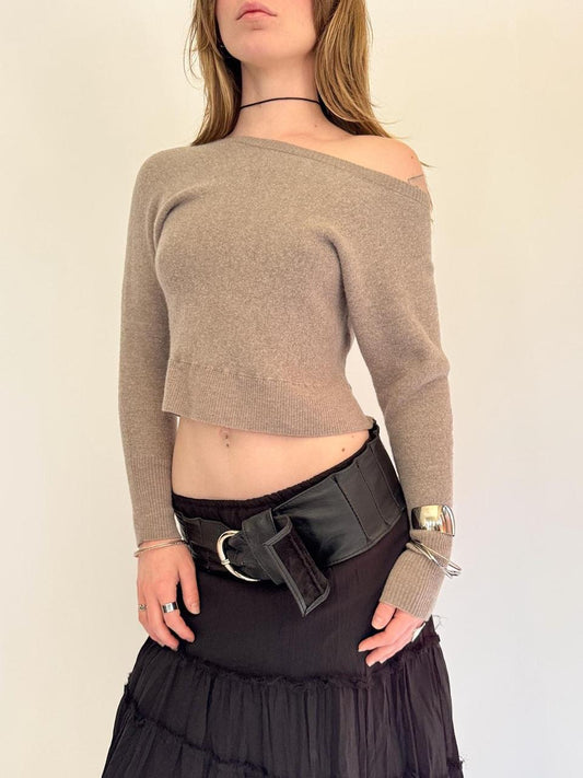 vintage off the shoulder sweater