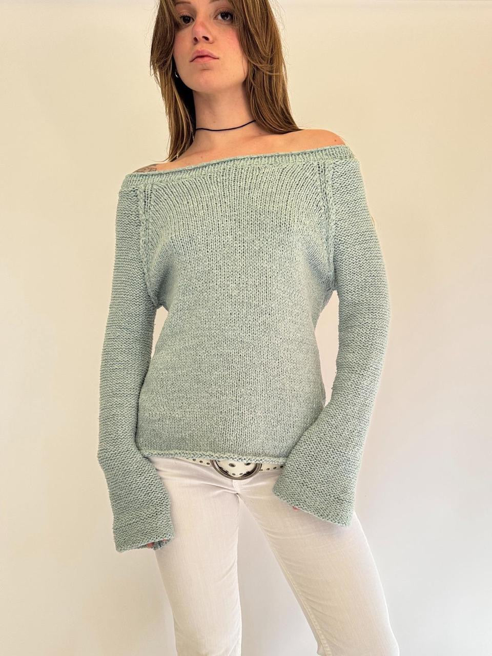 vintage off the shoulder slouchy sweater