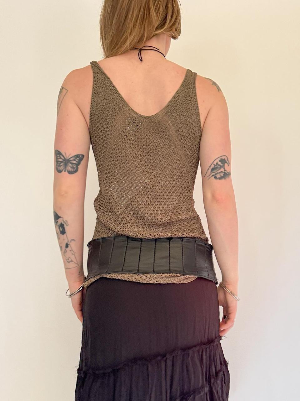 vintage knit crochet tank