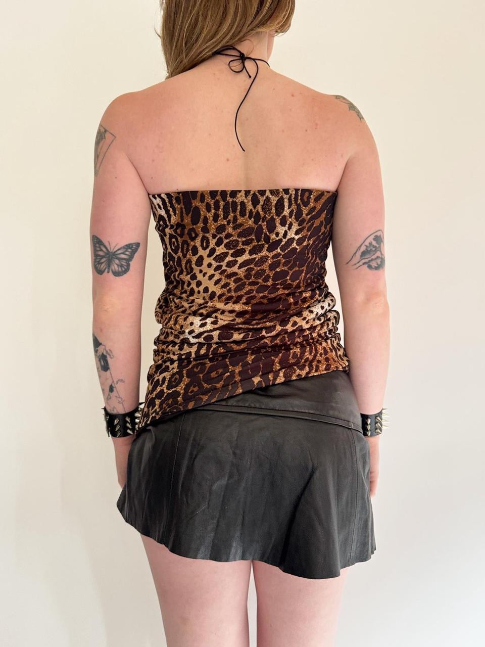 vintage leopard print tube top