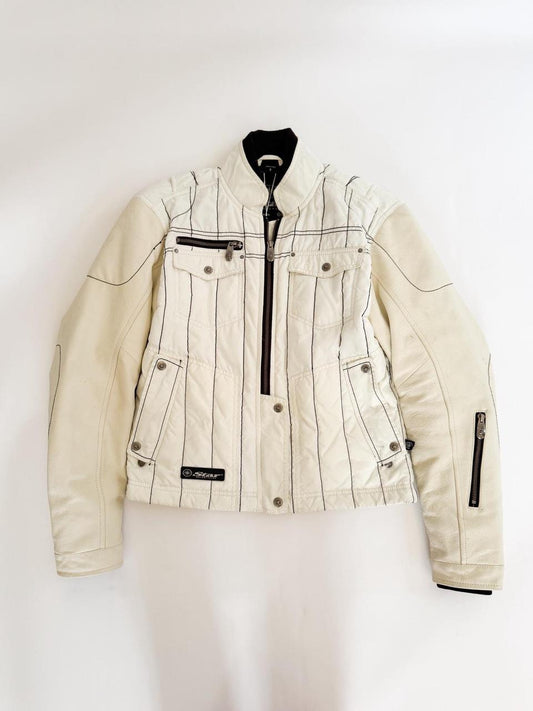 vintage leather moto jacket