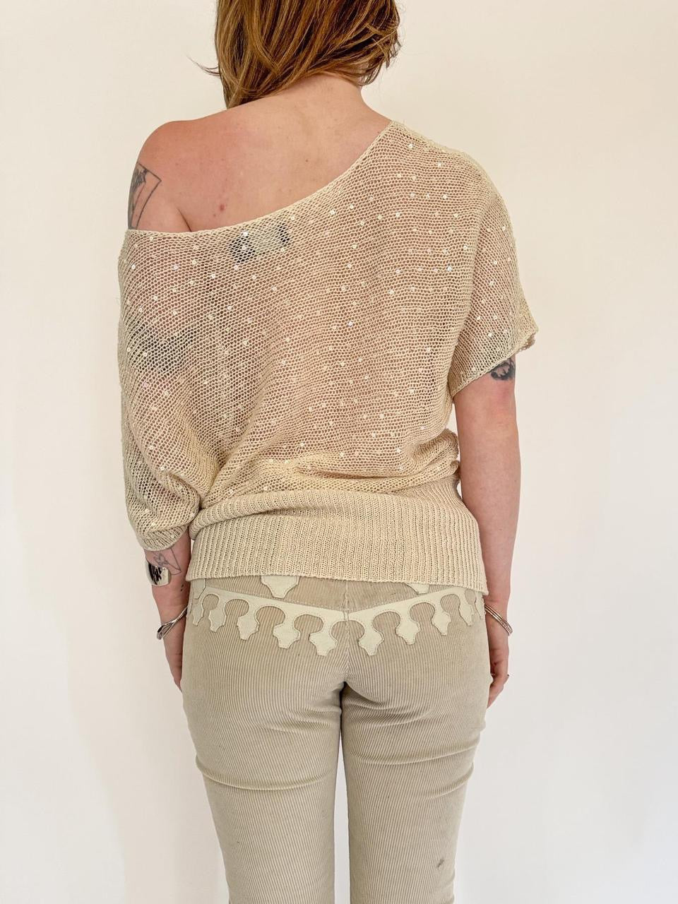 vintage slouchy off the shoulder sweater