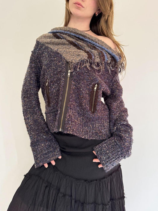 vintage french zippered sweater
