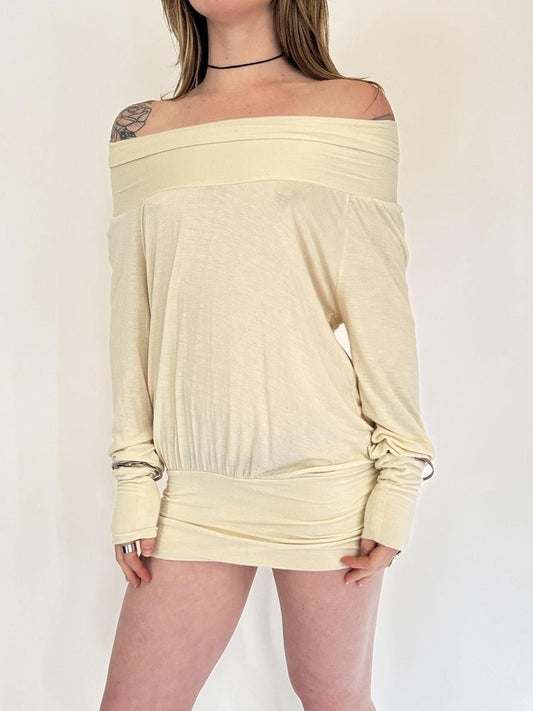 vintage slouchy draped mini dress