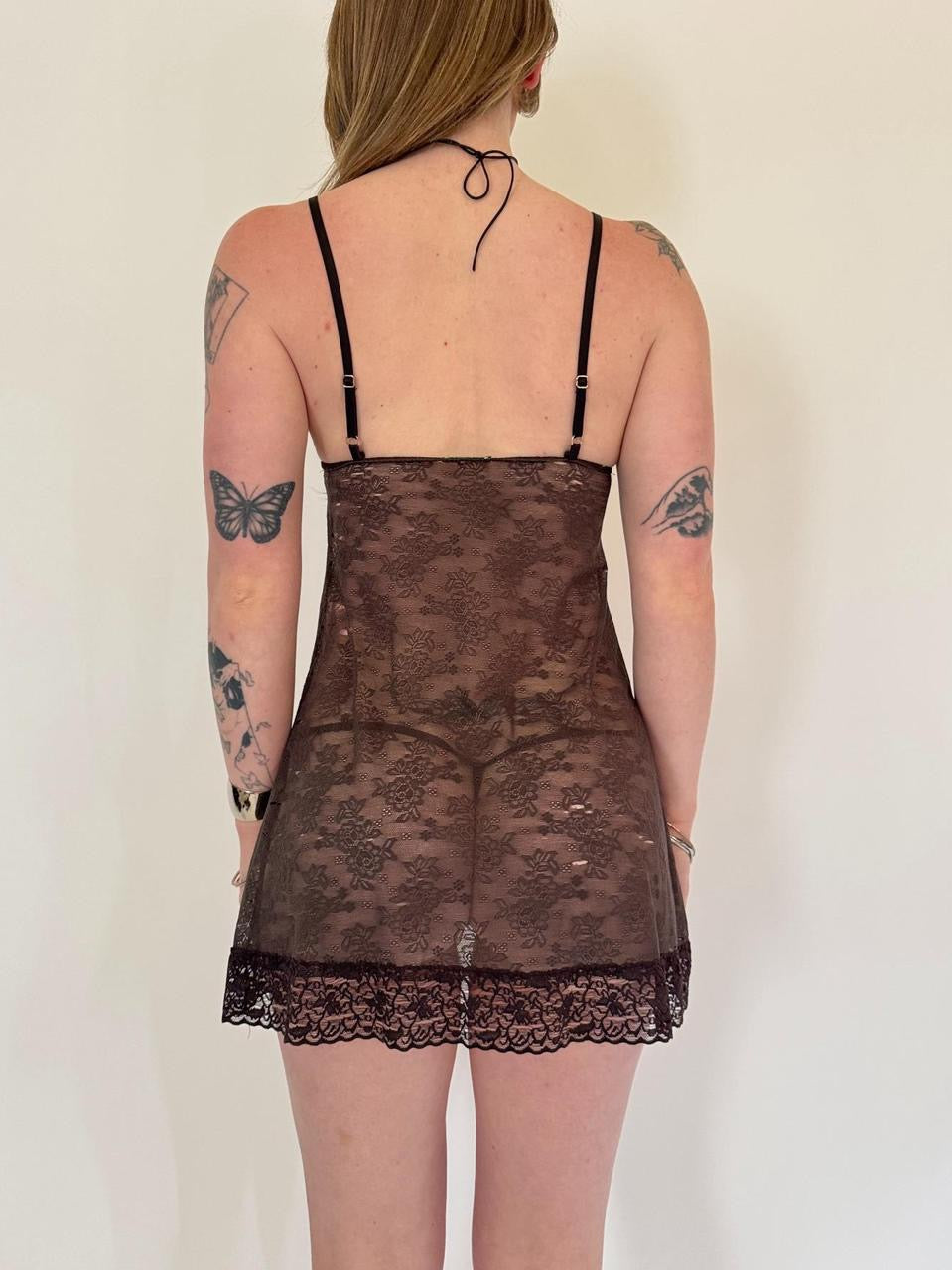 vintage distressed lace babydoll cami