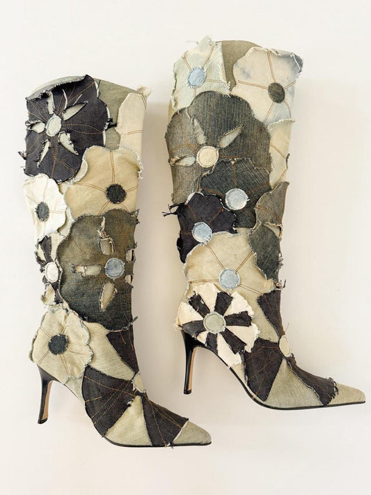 vintage miss sixty patchwork boots
