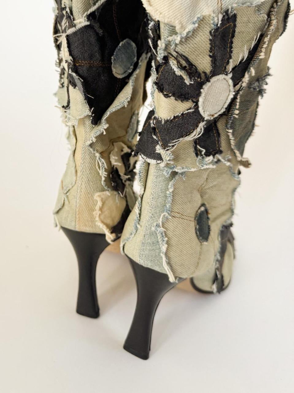 vintage miss sixty patchwork boots