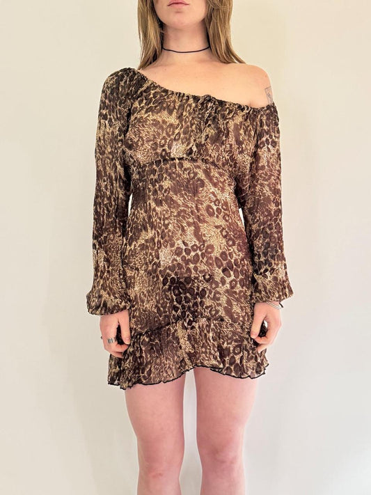 vintage leopard mini dress
