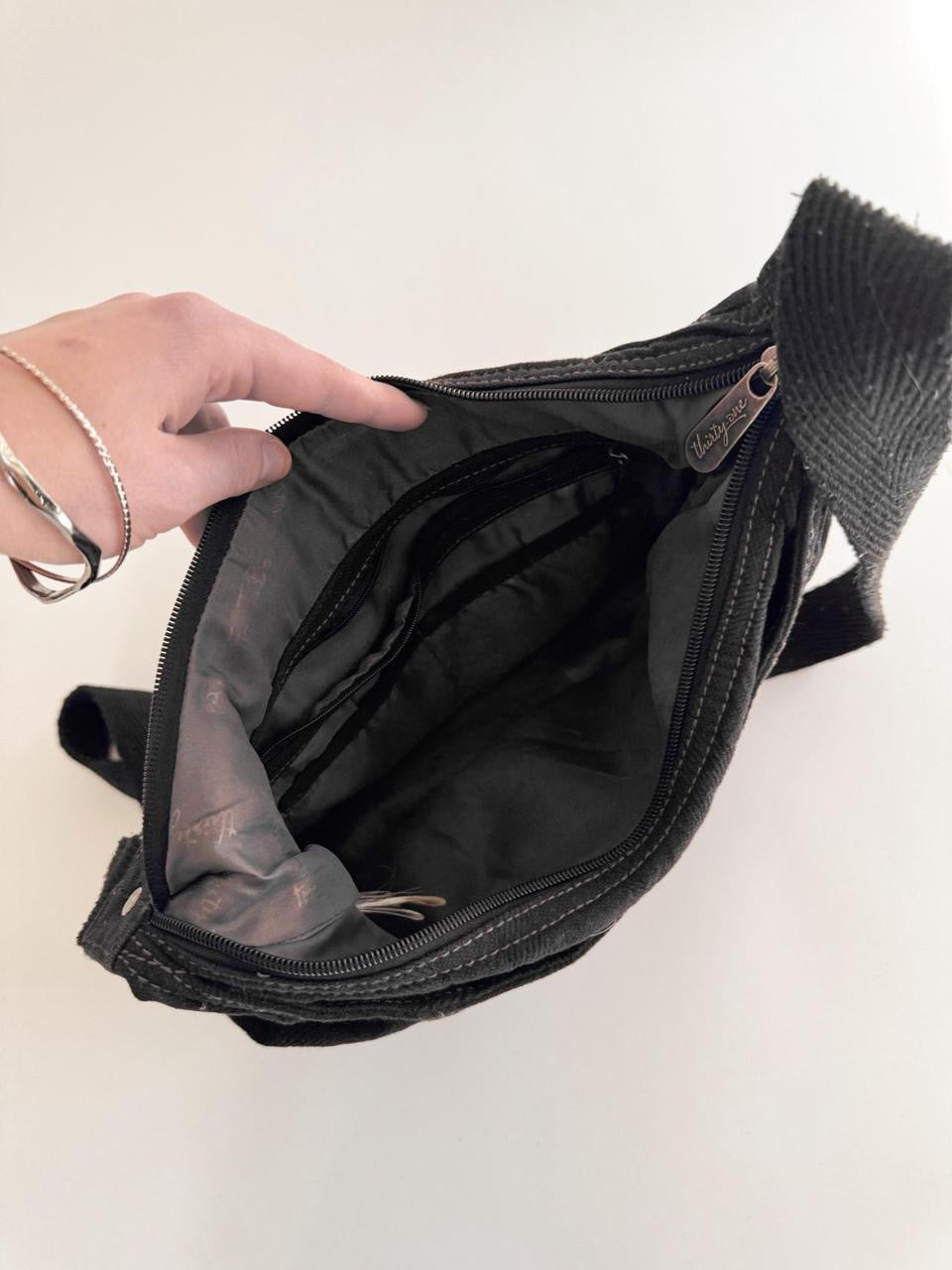 vintage black cargo bag