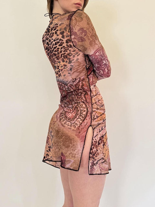 vintage euro mesh mini dress