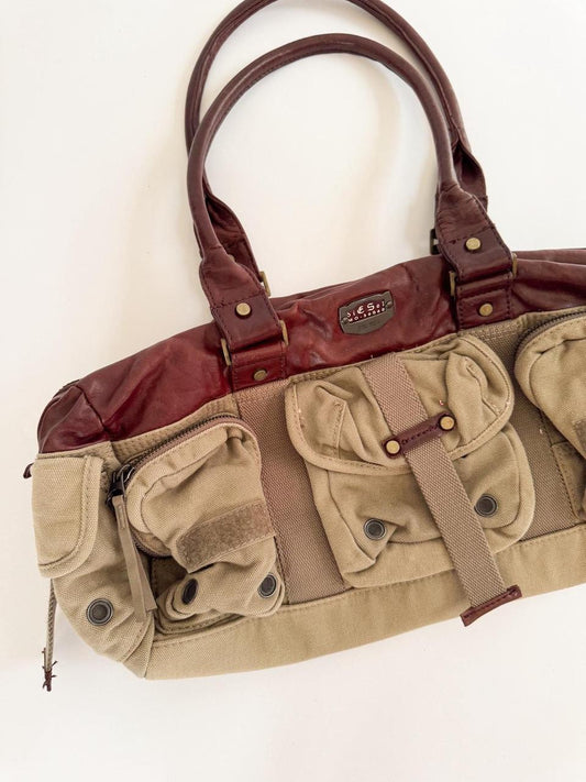 vintage diesel cargo leather bag