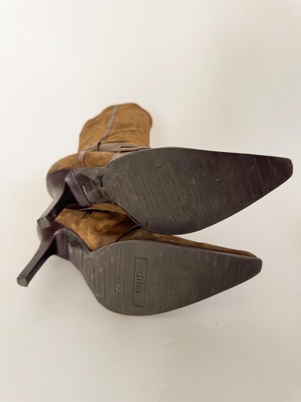 vintage suede kitten heel boots