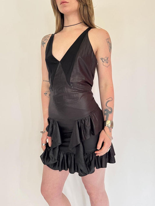 vintage diesel ruffled mini dress