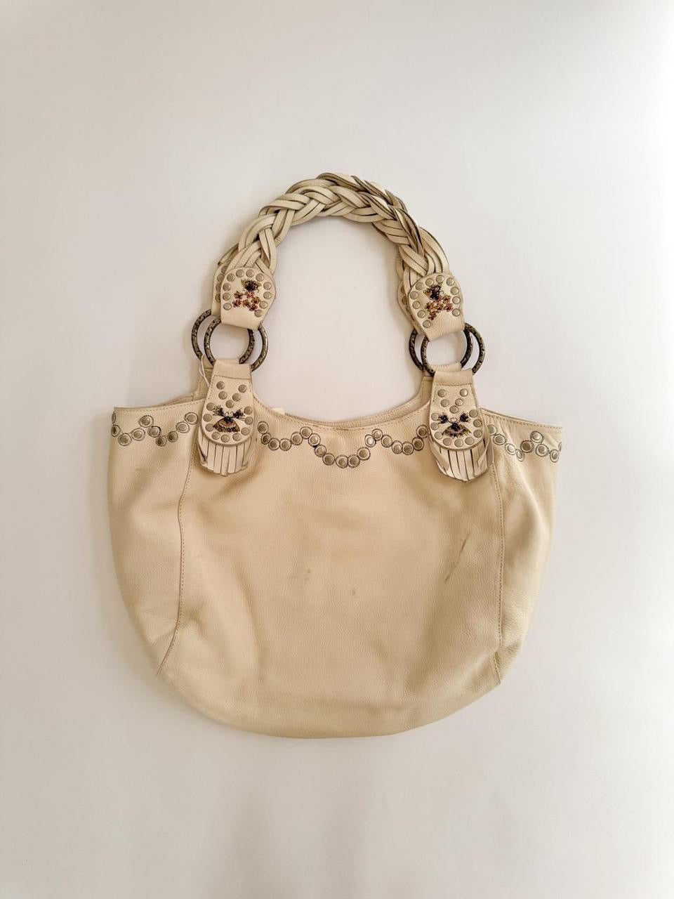 vintage betsey johnson leather tote bag
