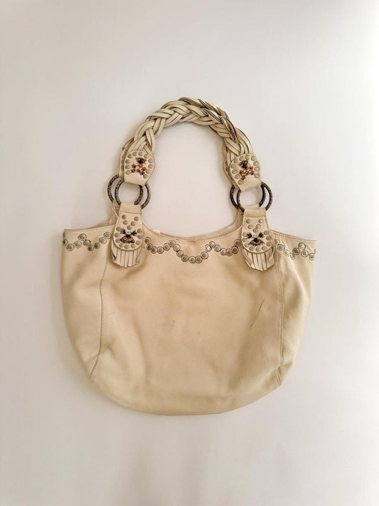 vintage betsey johnson leather tote bag
