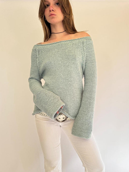 vintage off the shoulder slouchy sweater