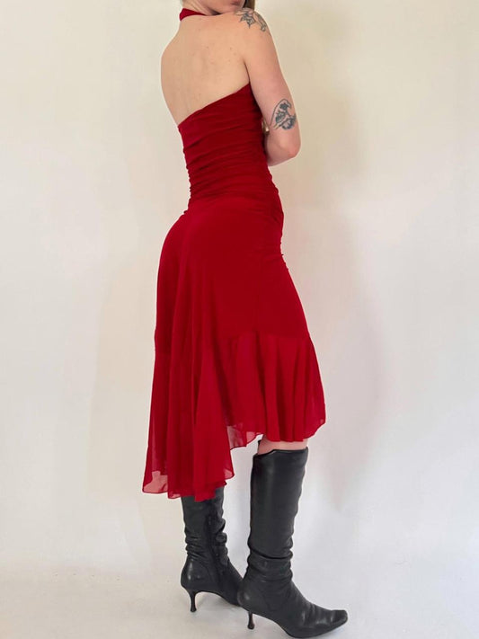 vintage halter beaded dress