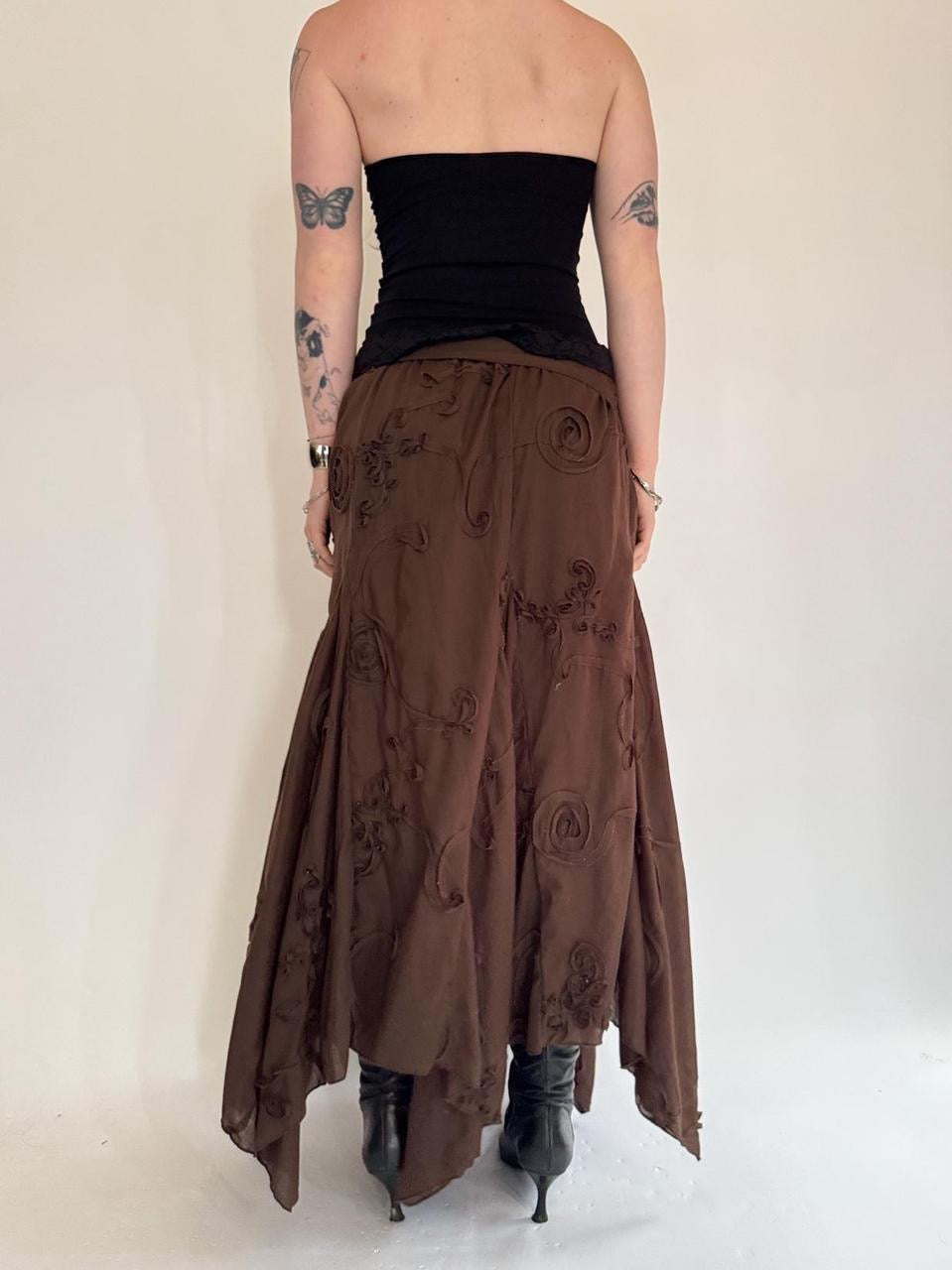 vintage ruffled tiered skirt