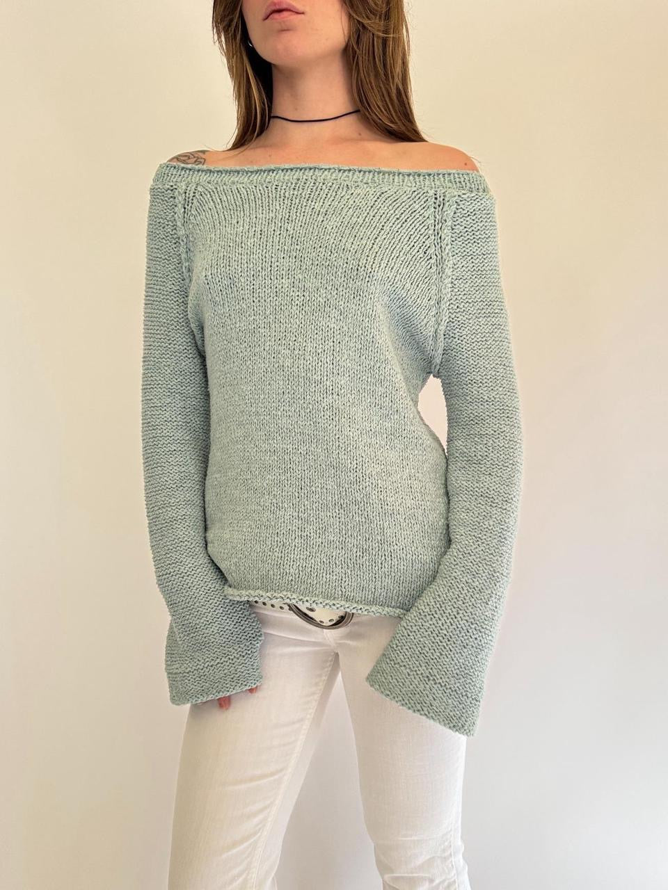 vintage off the shoulder slouchy sweater