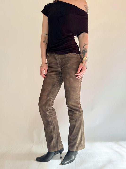 vintage low rise leather pants