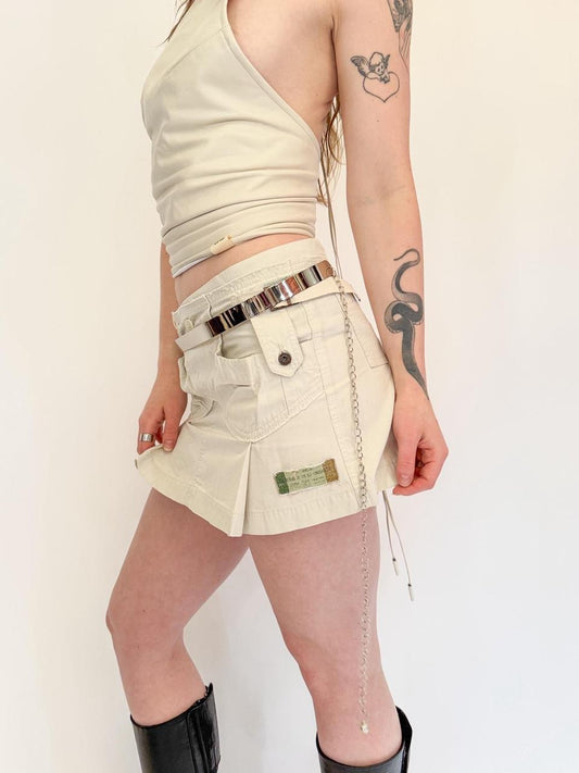 vintage silver metal chain belt