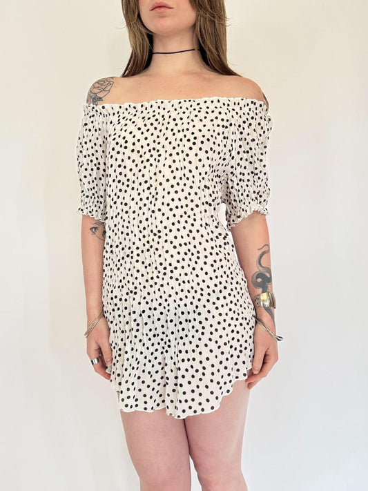 vintage polka dot slouchy top