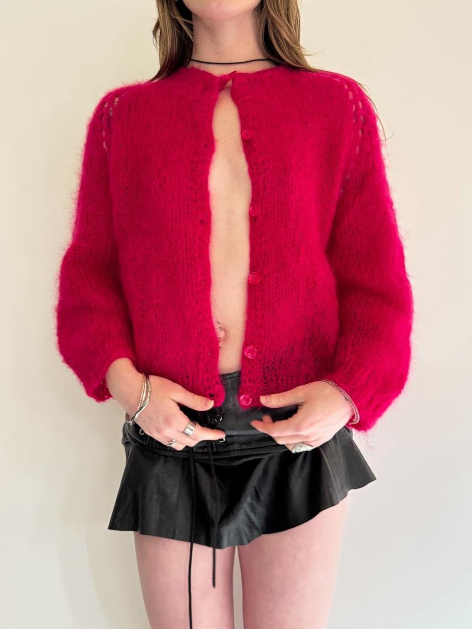 vintage mohair knit cardigan