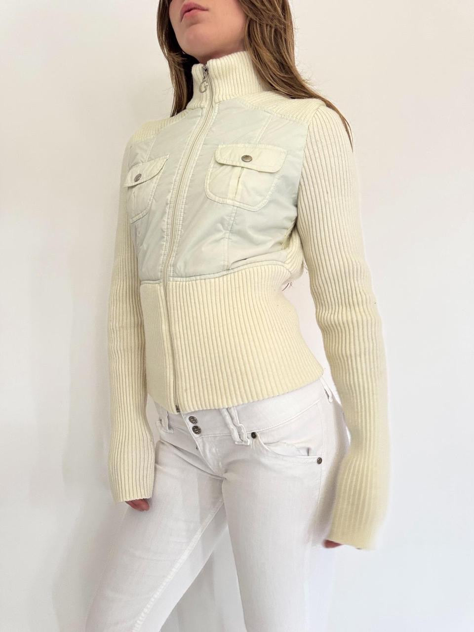 vintage knit puffer jacket
