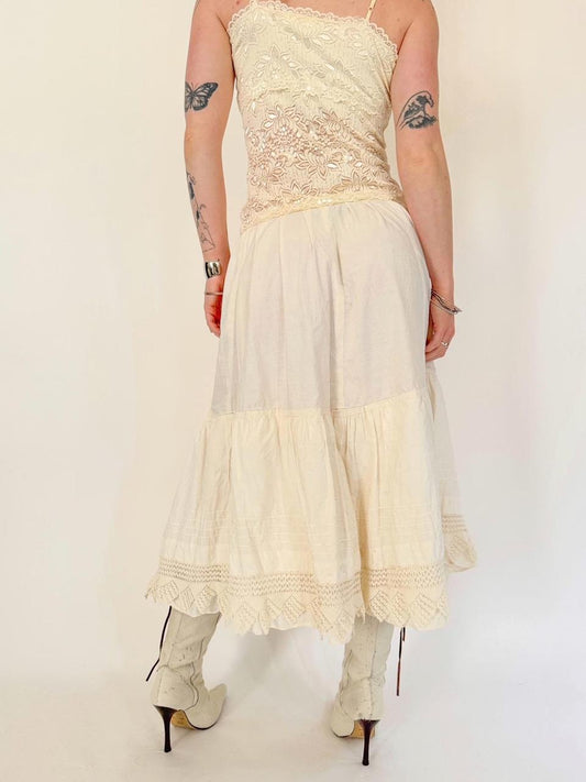 vintage boho maxi skirt