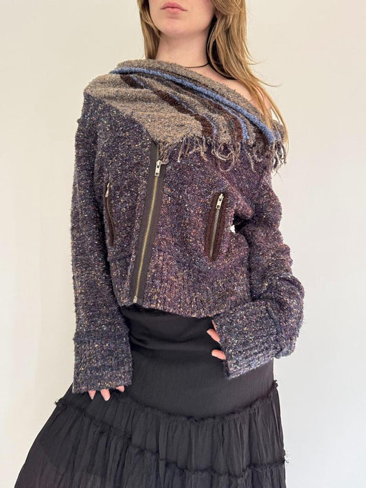 vintage french zippered sweater