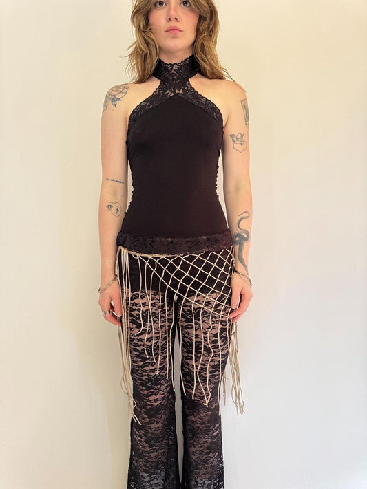 vintage fringe wrap skirt belt