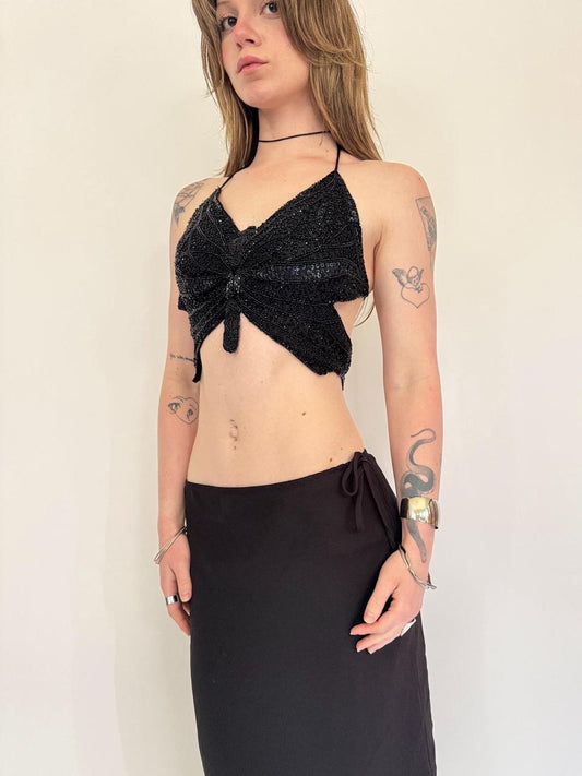 vintage sequin butterfly tank top