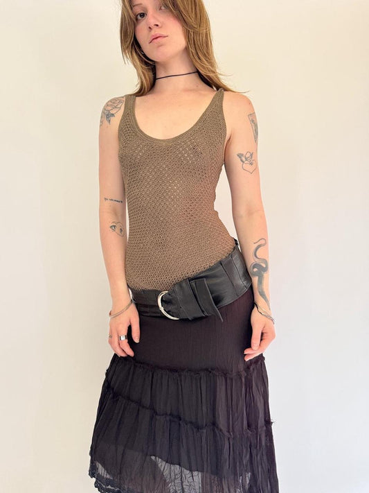 vintage knit crochet tank