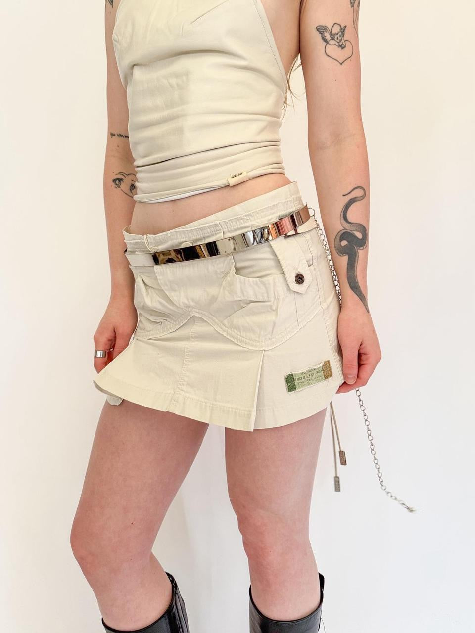 vintage silver metal chain belt
