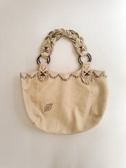 vintage betsey johnson leather tote bag